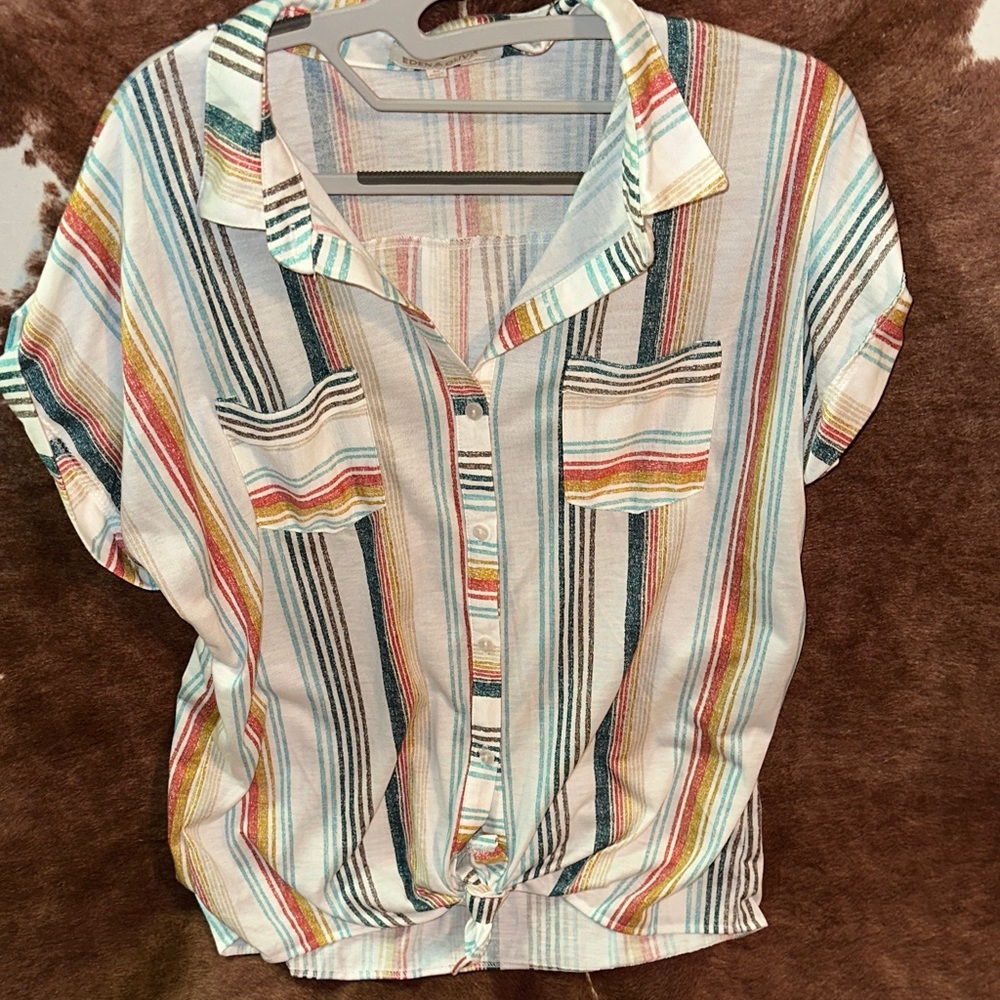 Eden & Olivia Multicolor Striped Crop Top